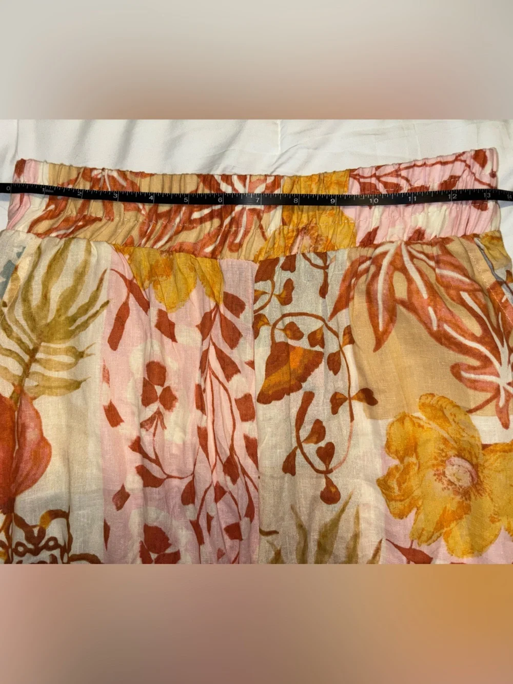Floral Wide-Leg Resortwear Pants - Pink, Yellow, Orange & Olive - Picture 2 of 2
